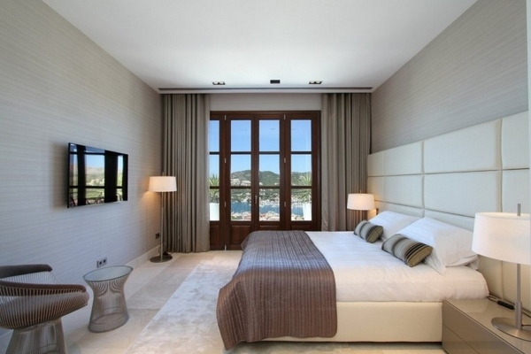 luxury bedroom design grey brown color interior