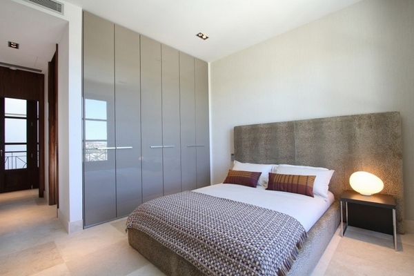 modern mallorca villa bedroom design large built in wardrobe