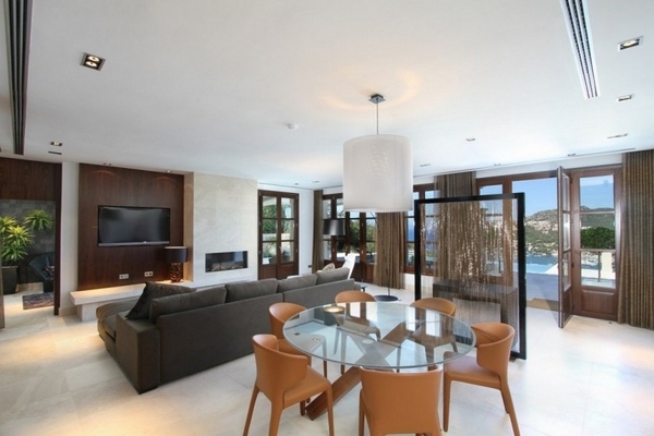 luxury mallorca villa open floor plan living dining room