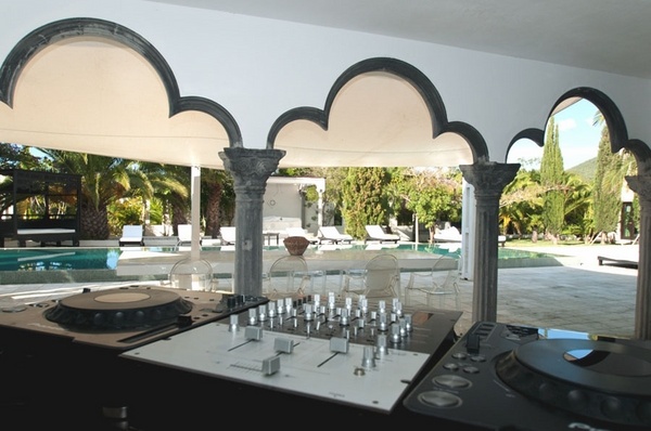 luxury villa Ibiza outdoor area professional dj booth