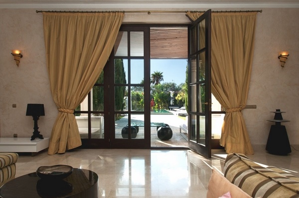 luxury villa Ibiza living room opens to courtyard
