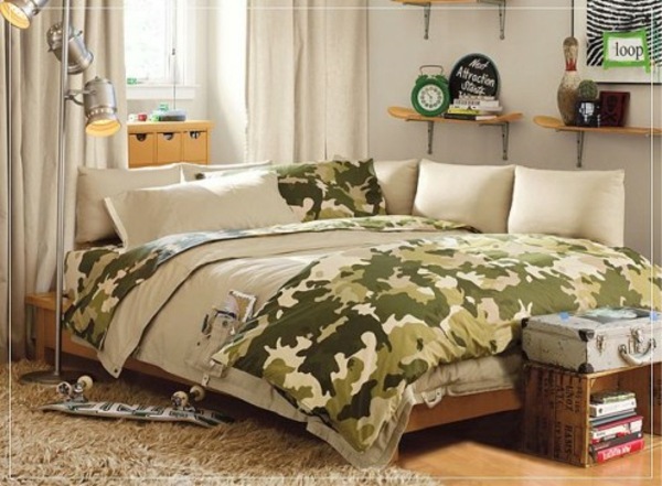 military theme teen bedroom interior