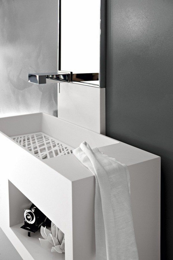 modern furniture design italian quality white basin grated bottom