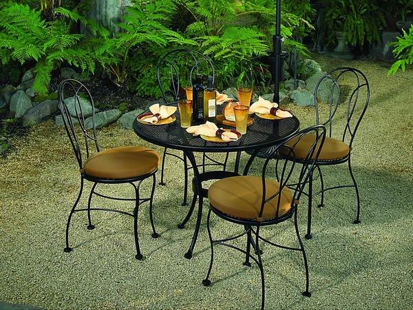 garden decor ideas iron furniture dining set 