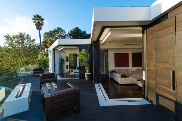 modern home design ideas terrace fireplace outdoor furniture laurel way