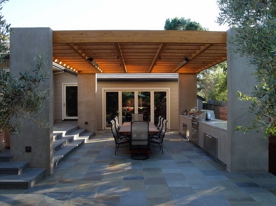 modern house patio design outdoor furniture wooden pergola
