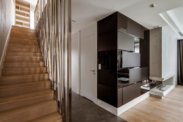 modern interior design staircase wood metal