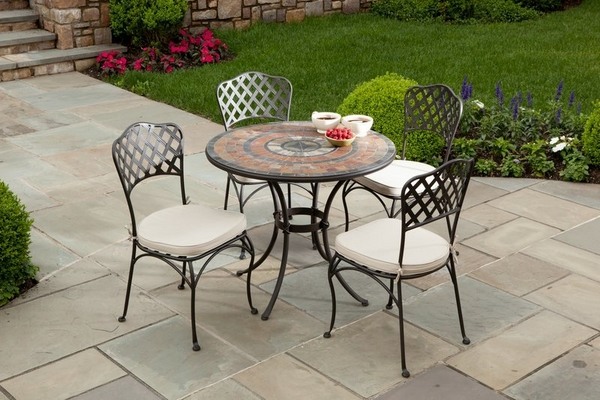 modern patio design round wrought iron set