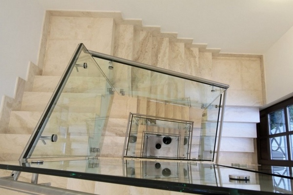 modern staircase glass railings luxury mallorca villa