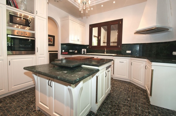 modern white kitchen cabinets granite countertops contemporary appliances