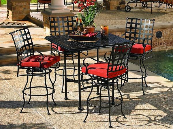 outdoor swimming pool furniture wrought iron set 