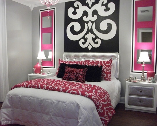 pink white wall decoration elements