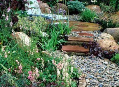 river-stones-decorating-ideas-garden-design-flower-bed