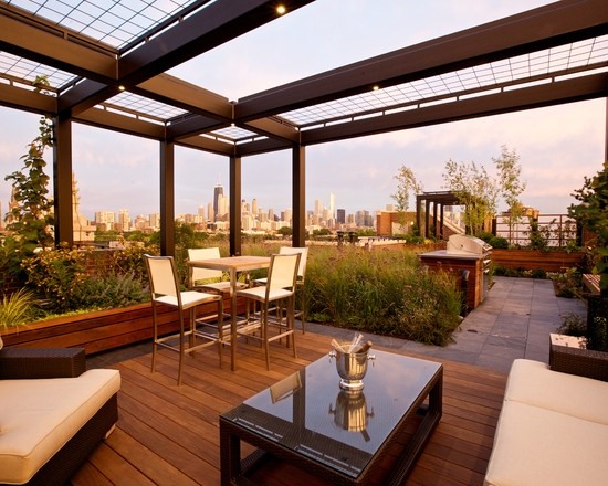 rooftop terrace contemporary exterior lounge area