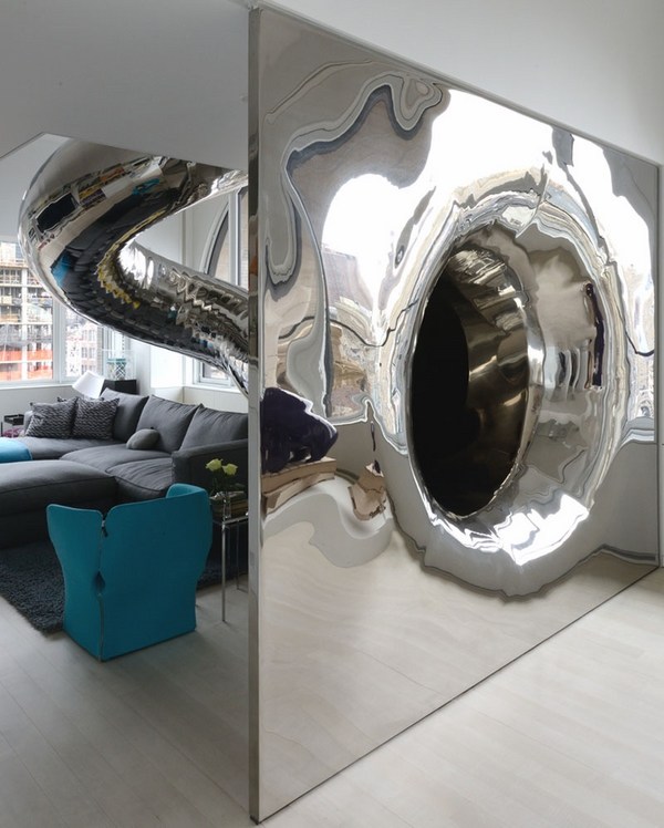 slide spiral form penthouse interior design Skyhouse