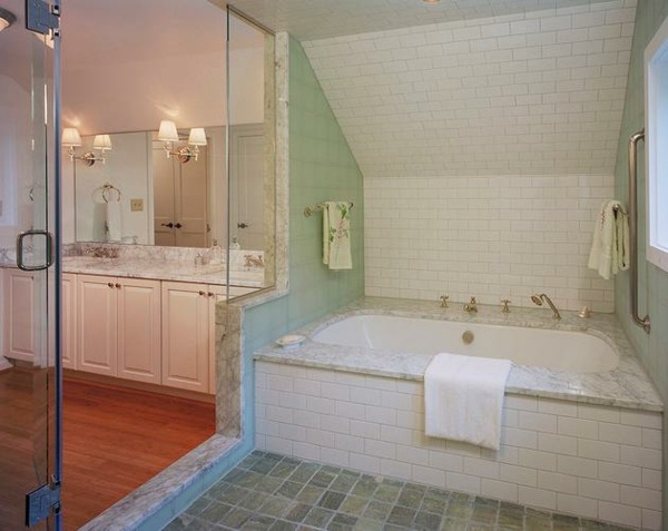 slope ceiling bathroom ideas bathtub attic