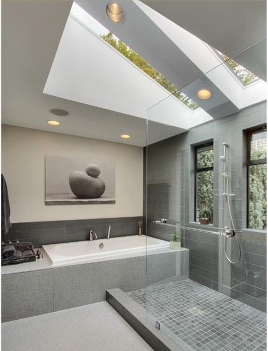 slope ceiling bathroom ideas grey interior design