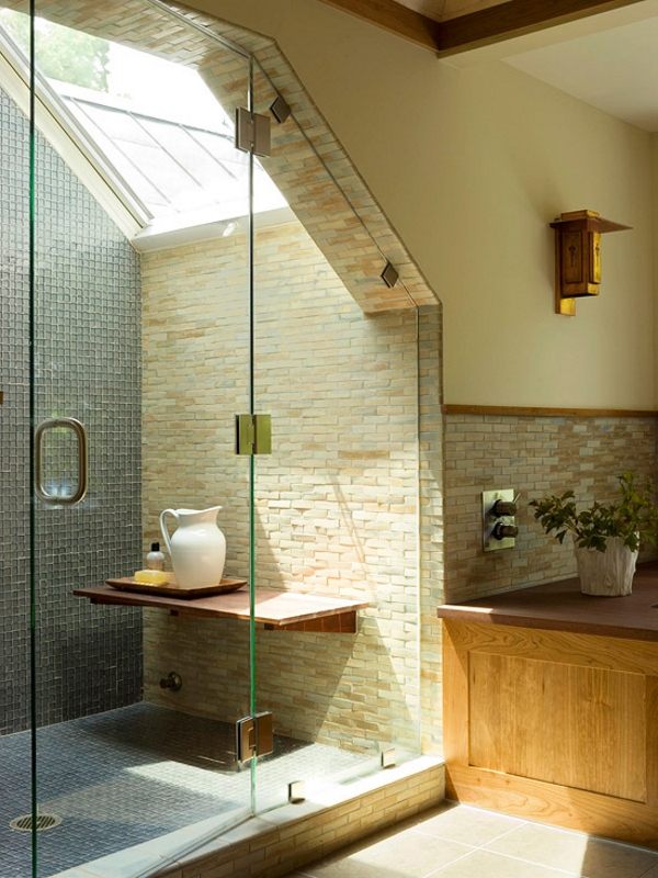 slope-ceiling-bathroom-ideas-walk-in-shower