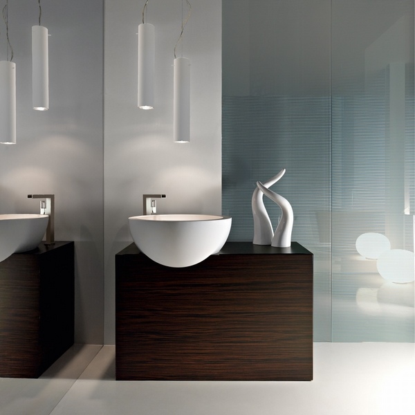 small contemporary bathroom interior ideas dark wood minimalist vanity design