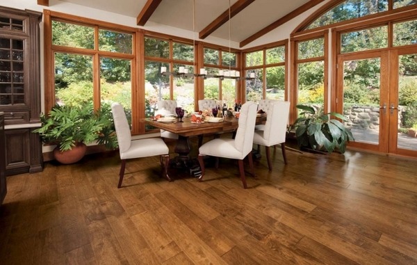 solid flooring dining area contemporary house