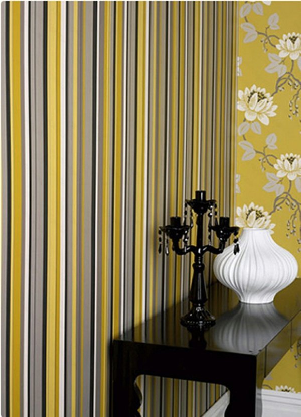wall stripes black yellow