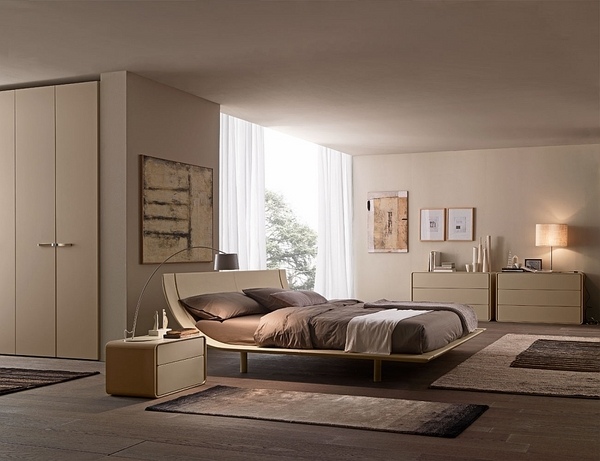 stylish bed design Aqua wood minimalist design bedroom