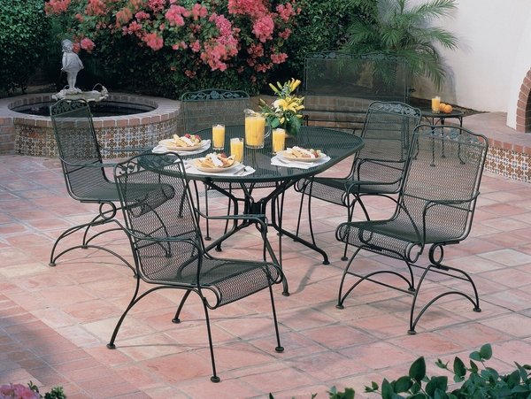 outdoor furniture design wrought iron dining set round table