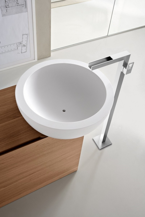 elegant furniture white basin stainless steel tap