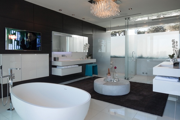 ultra modern bathroom interior design freestanding tub 