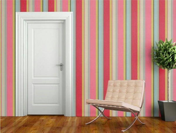 vertical colorful stripes on the wall