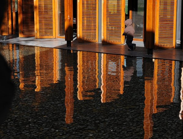 water ponds reflective surface modern residence