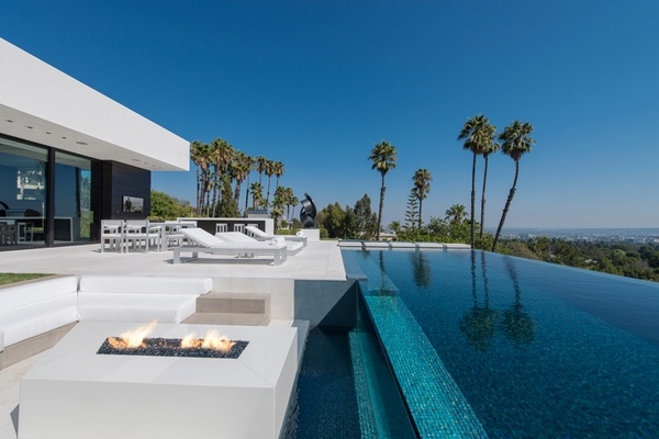 whipple russell architects laurel way terrace outdoor infinity pool fireplace