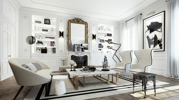 white furniture stylish living room successful elements