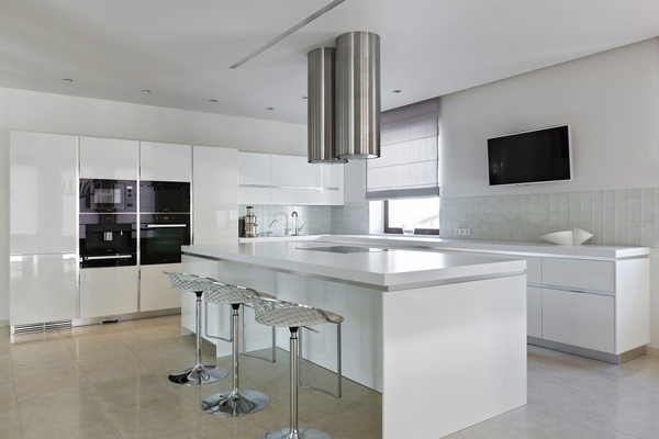 white kitchen furniture design big island stainless steel hood