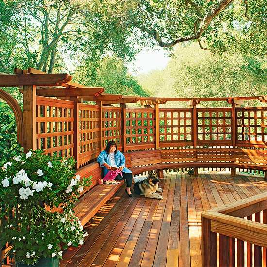 wooden garden bench ideas privacy fence pergola 