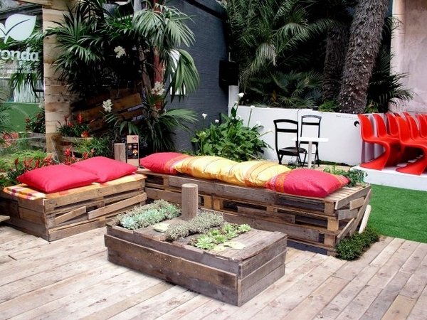 garden furniture sofa table wooden deck