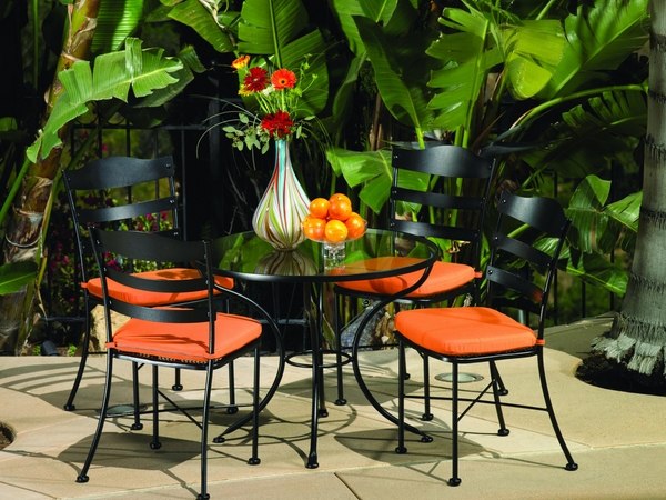 wrought iron patio furniture set coffee table chairs 