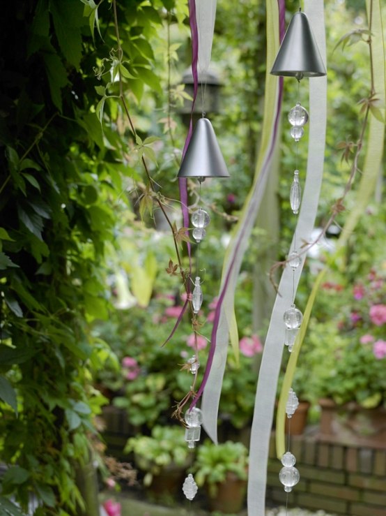 Aluminum glass wind chime garden decoration ideas