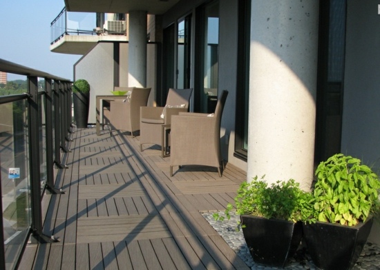 Balcony-furniture-rattan-wooden-flooring