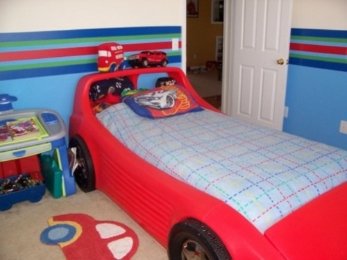 Boys room bed design cars