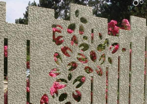 Concrete fence Floral Design slope