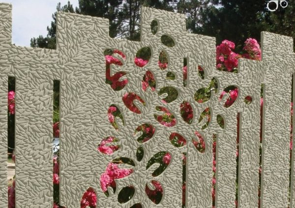 Concrete-fence-Floral-Design-slope-garden-ideas