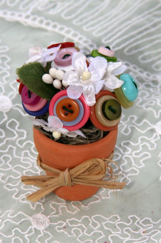  mini flower pot faux flowers