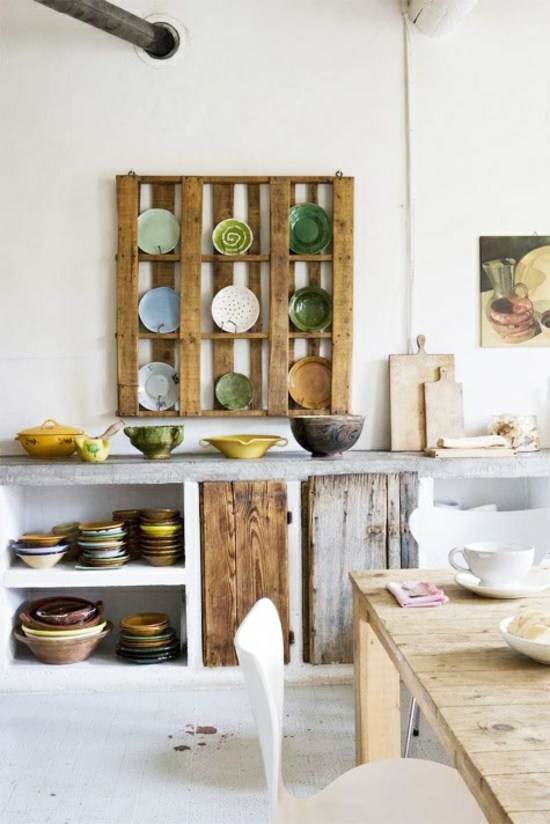DIY Kitchen shelves wooden pallets furniture