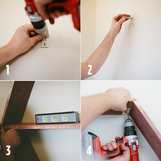 DIY Wall mounted shelves construction manual