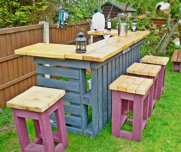 DIY ideas garden furniture outdoor bar 