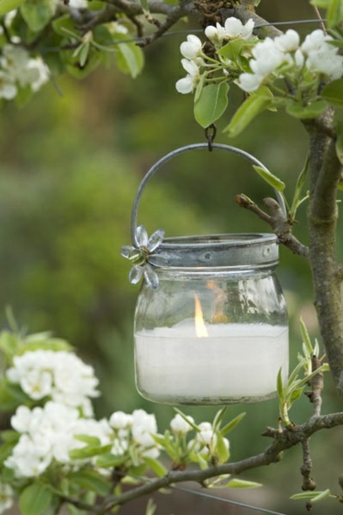 DIY candle Lantern illumination Garden Apple Tree decorating