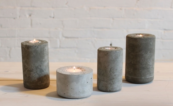DIY concrete candle holders craft ideas home decorations