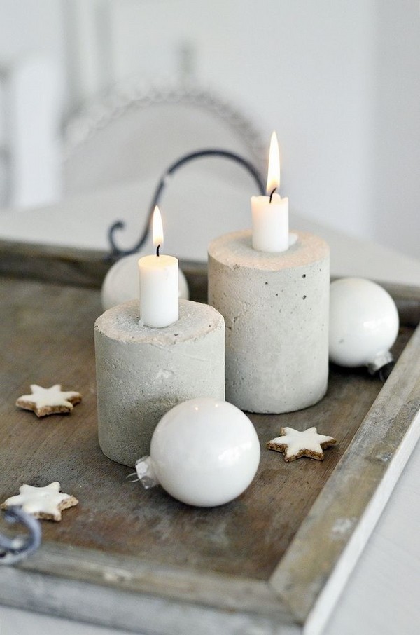 DIY decoration ideas concrete candle holders home decor 