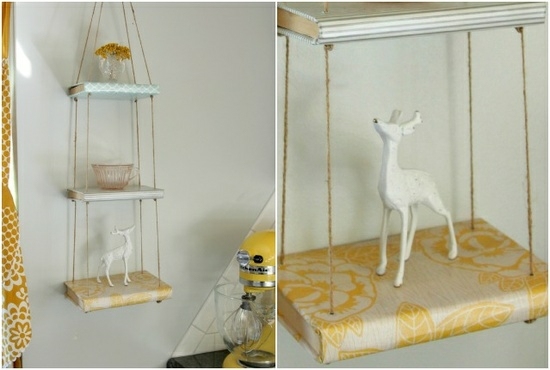 DIY suspended shelves easy craft ideas